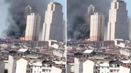 Photo of حريق كبير وسط مدينة اسطنبول في تركيا